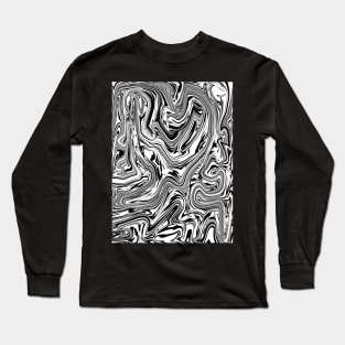 Abstract Black Strain Pattern Long Sleeve T-Shirt